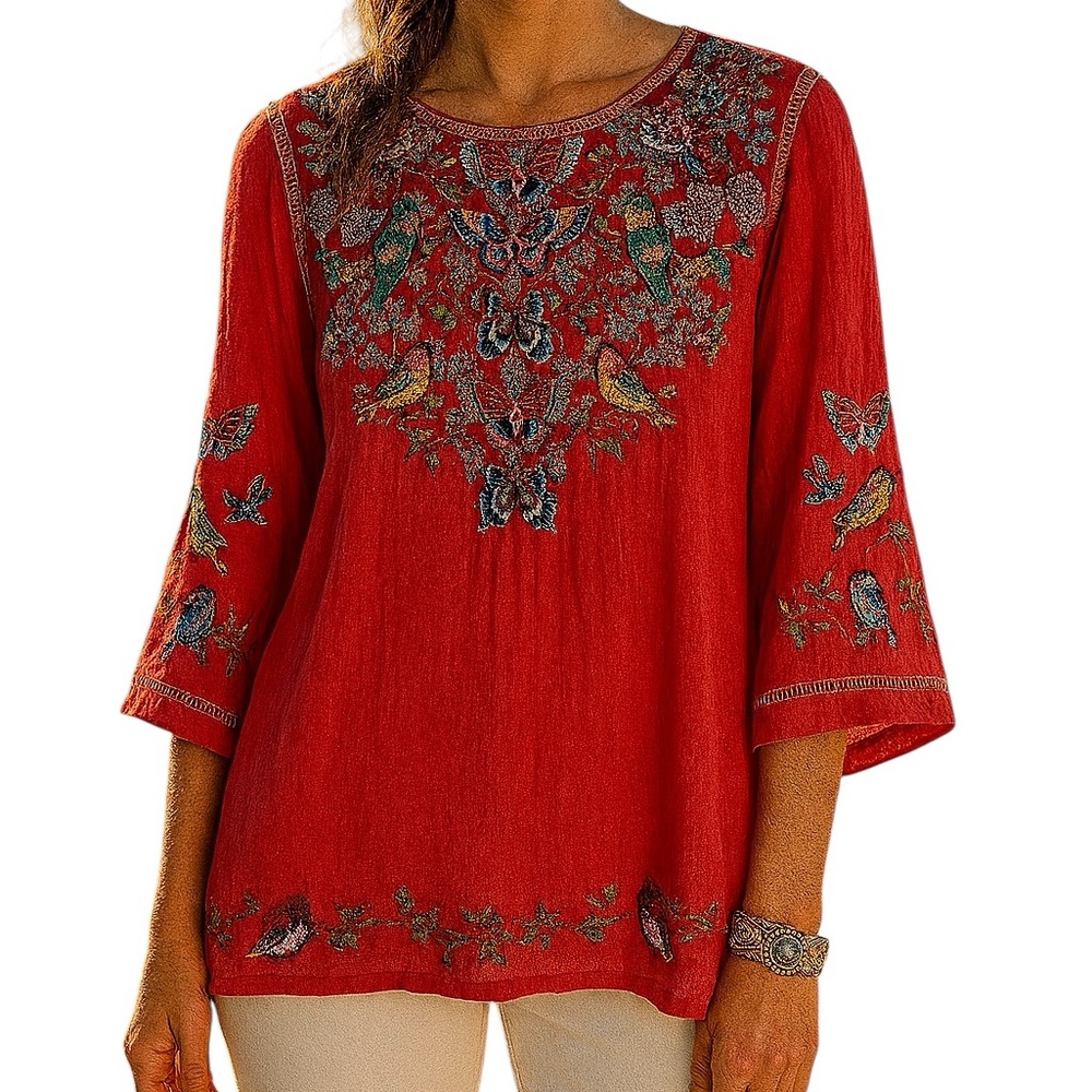 Johnny Was Farfalla extremely heavily embroidered blouse NWT RARE - Picture 5 of 11